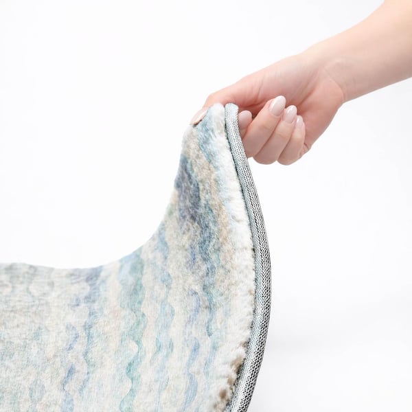 Dream Shag Premium Machine Washable Abstract ADS195 Blue 8 ft. x 10 ft. Area Rug