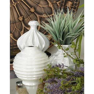 Cream Ceramic Decorative Vase with Varying Patterns (Set of 3)