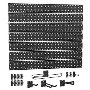 ProGarage Black Metal 21.6 in. H x 33 in. W Slatwall Panel System with Accessories (22 Piece)