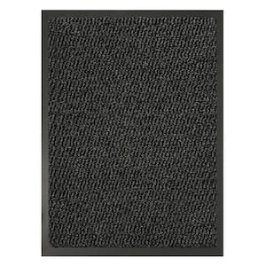 Lisa Black 48 in. x 32 in. Blue Polyester Sheltered large Front Door Mat