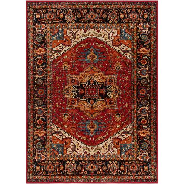 Livabliss Naime Dark Red 4 ft. x 6 ft. Indoor Area Rug