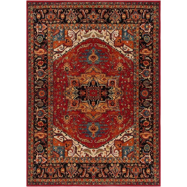 Livabliss Naime Dark Red 4 ft. x 6 ft. Indoor Area Rug