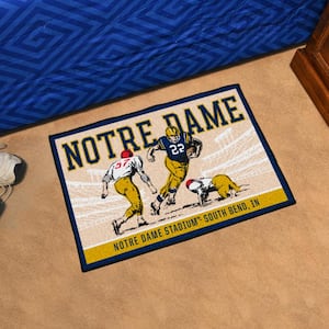 Notre Dame Fighting Irish Ticket Stub Tan 1.5 ft. x 2.5 ft. Starter Area Rug