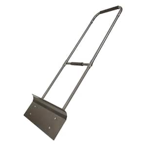 Snow Plow Push Shovel, 24 in. Length Cushion Handle, Steel Blade