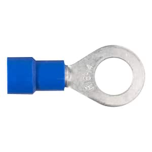 Ring Terminals (16-14 Wire Gauge, 1/4" Stud Size, 100-Pack)