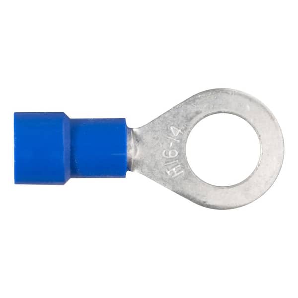 CURT Ring Terminals (16-14 Wire Gauge, 1/4" Stud Size, 100-Pack)