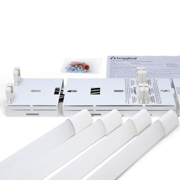 toggled 64-Watt 8 ft. Dimmable Linear T8/T12 LED Tube Light Bulb Conversion Kit Color Change 4000-6500K 4 ft. Tubes, Single-Pack