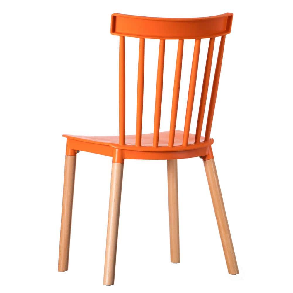 Classic Orange Windsor Mid-Century Modern Side Chair