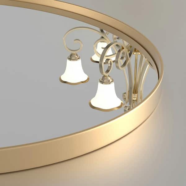 24 in. W x 24 in. H Medium Round Mirror Metal Framed Wall Mirrors Bathroom Vanity Mirror Decorative Mirror in Gold