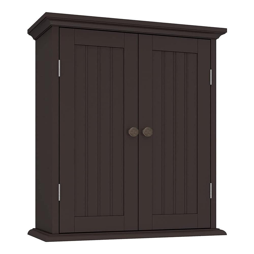 Aoibox 21.1 in. W x 8.8 in. D x 24 in. H Brown Bathroom Wall-mounted ...