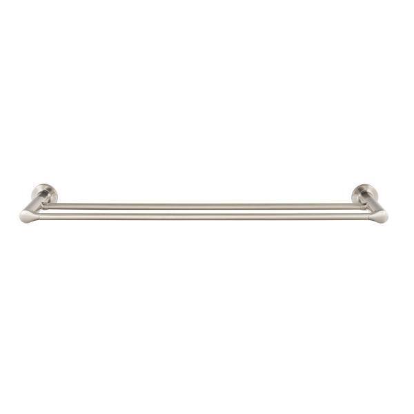 Brushed Nickel 24-Inch Double Wall-Mounted Towel Bar