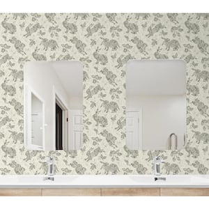 Bunny Hop Pewter Vinyl Peel and Stick Wallpaper Roll (Covers 30.75 sq. ft.)