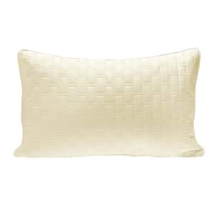 Luxury 100% Viscose from Bamboo Quilted Decorative Pillow - Ivory