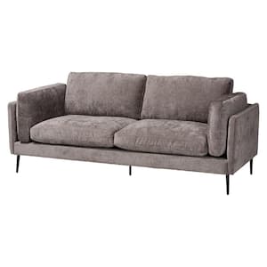 Holton 83 in. Straight Arm Fabric Rectangle Sofa in Grey
