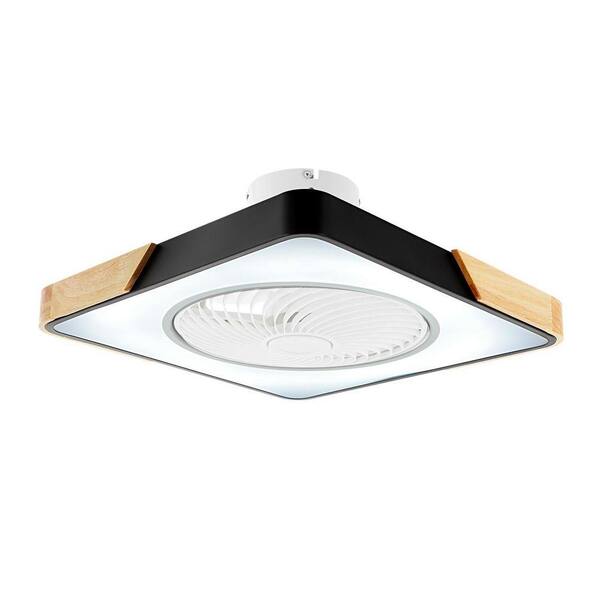 OUKANING 22 in. Modern Integrated LED Indoor Square Black Flush Mount ...