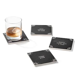 Happy Place Set Of 4 Ceramic Coasters 4.25''D