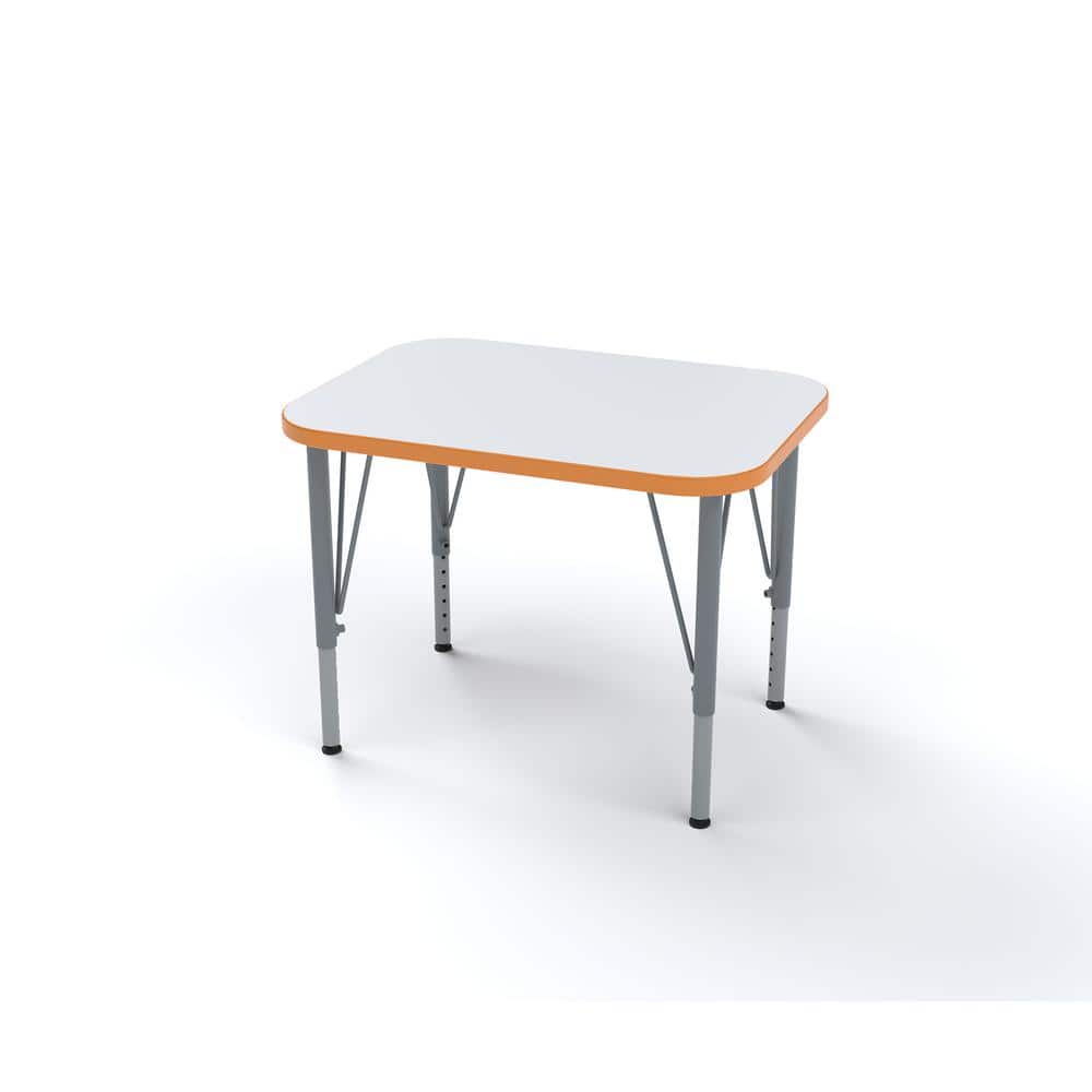 Versa Rectangle Classroom Table Height Adjustable Kids Desk, (Orange Grove,