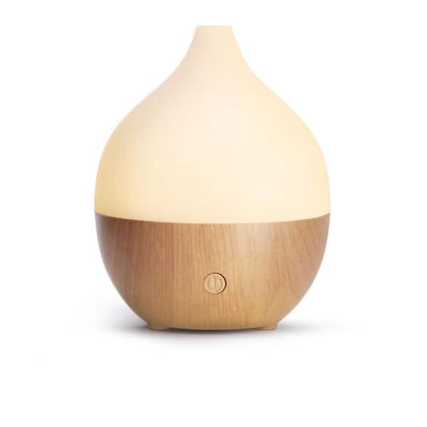100ml Compact Ultrasonic Essential Oil Diffuser w/ Auto Shut-Off Mist Humidifier Warm White Night Light for Home Office