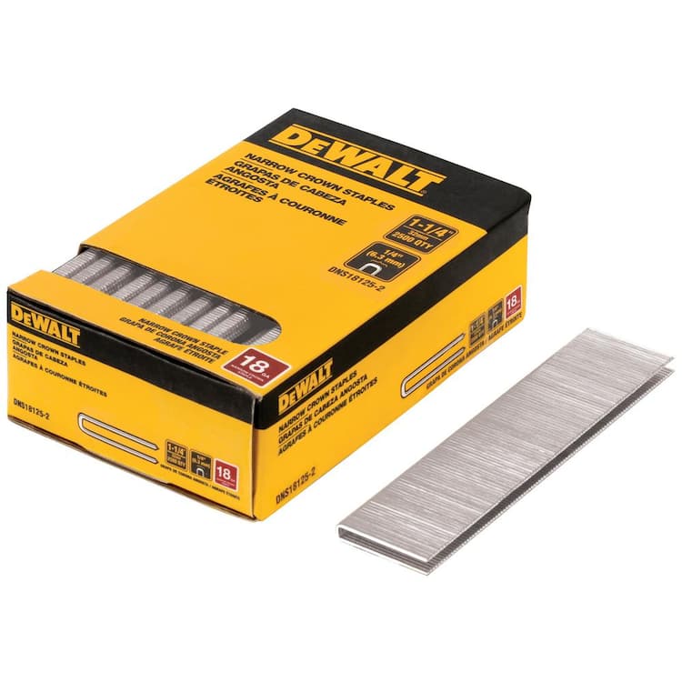 DEWALT 1/4 in. x 1-1/4 in. 18-Gauge Glue Collated Crown Staple (2500 Pieces)