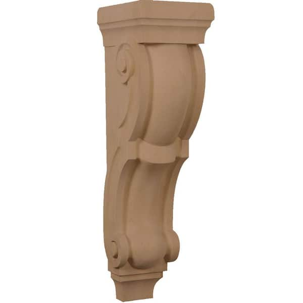 Ekena Millwork 8-1/2 in. x 7 in. x 26 in. Unfinished Wood Cherry Medium Jumbo Traditional Corbel