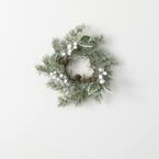 11 in. Unlit Green Pine Leaf And Berry Mini Artificial Christmas Wreath