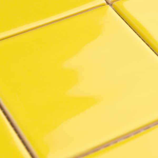 Merola Tile Twist Square Yellow Lemon 11-3/4 in. x 11-3/4 in
