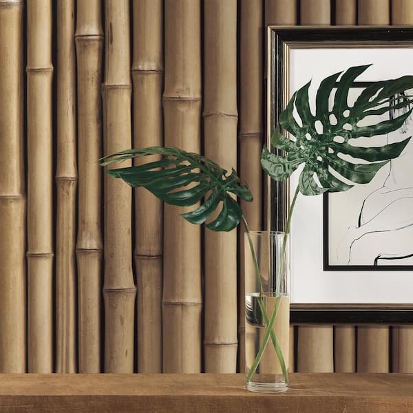 Jaamso royals Green Wooden Bamboo self adhesive wallpaper  JAAMSO ROYALS