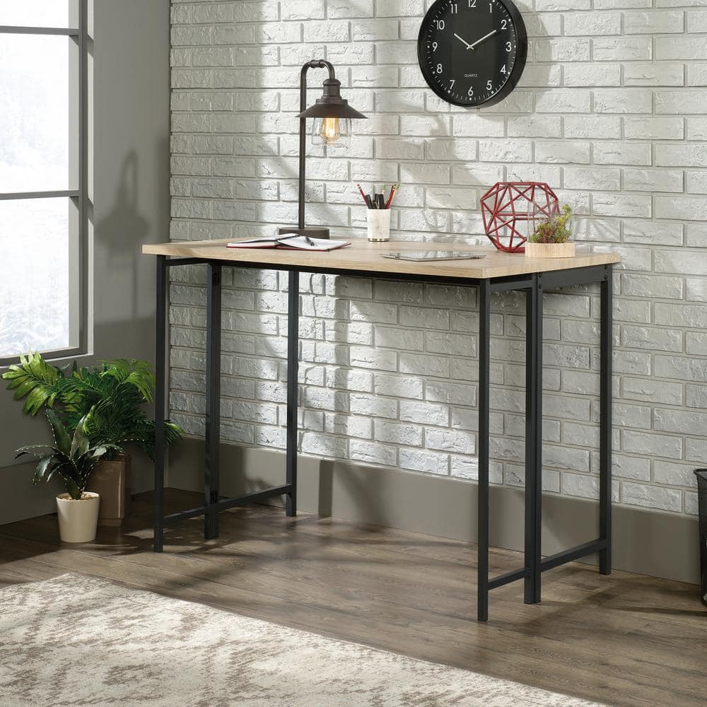Charter Oak & Black Metal Counter Height Extendable Dining Table