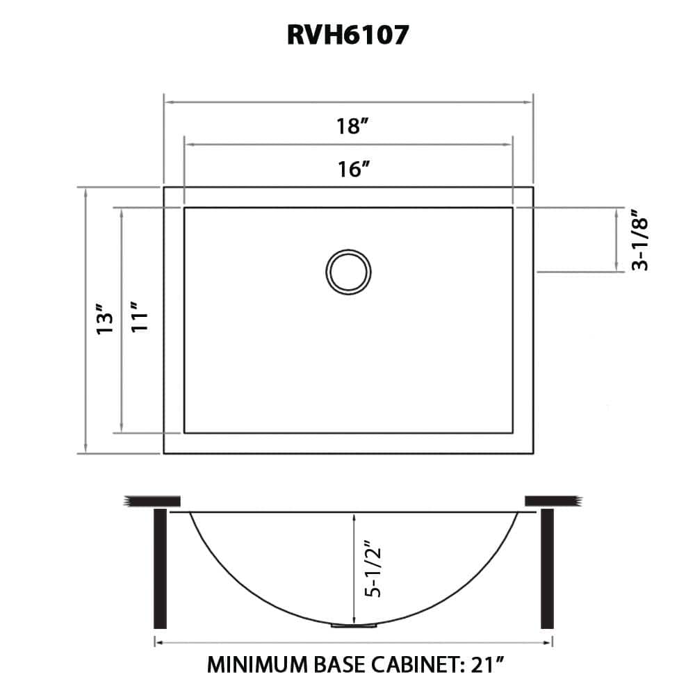 Ruvati 16 x 11 inch Bathroom Sink