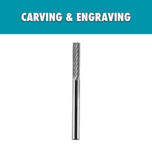 Rotary Tool 1/8 in. Carbide Flat End Engraving Burr (For Metal, Plastic and Wood)