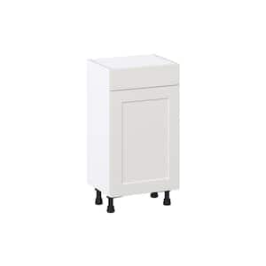 18 in. W x 14 in. D x 34.5 in. H Littleton Painted Gray Shaker Assembled Shallow Base Cabinet with a Drawer