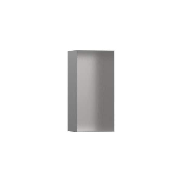 Hansgrohe XtraStoris Minimalistic 9 in. W x 15 in. H x 4 in. D Stainless Steel Shower Niche in Brushed Stainless Steel