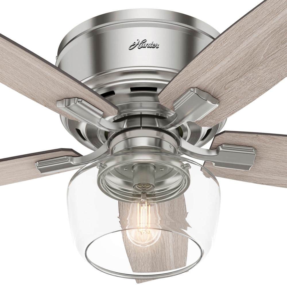 Brushed Nickel 44" Ceiling Fan with Remote and LED Light