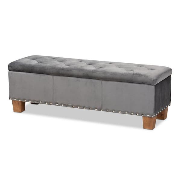 Baxton Studio Hannah Grey Storage Ottoman Bench