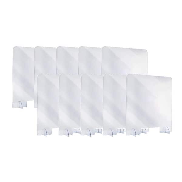 Alpine Industries 30 in. x 36 in. x 0.18 in. Clear Acrylic Sheet Table Top Protective Sneeze Guard (10-Pack)