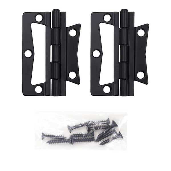 2-1/2 in. Matte Black Non-Mortise Hinges (2-Pack)