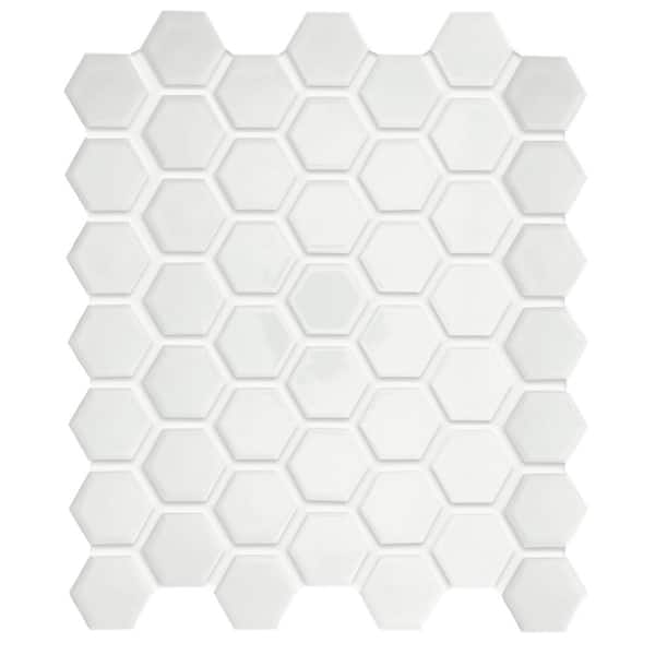 Glazed Ceramic Hexagon Mosaic Tile, Home Depot Hexagon Shower Floor Tile