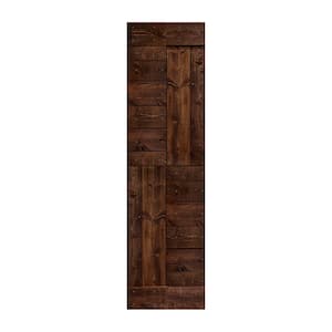S Series 24 in. x 84 in. Kona Coffee Finished DIY Solid Wood Sliding Barn Door Slab - Hardware Kit Not Included