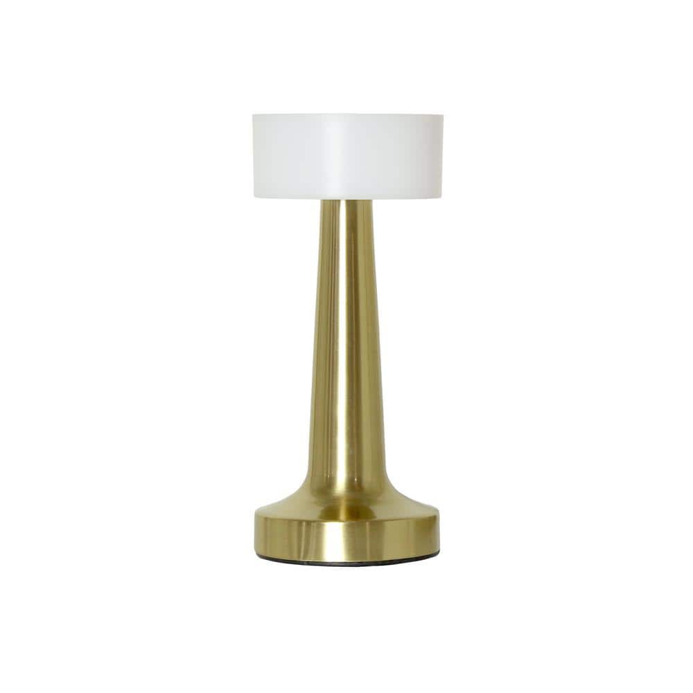 Gold 8.5" Cordless Touch Sensor Saucer Desk Lamp