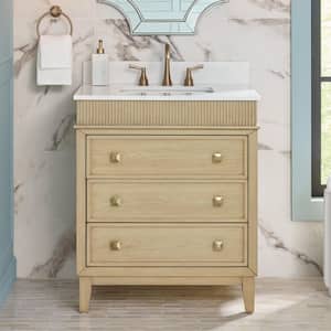 Danby 30 in. Single Sink Freestanding Bathroom Vanity in Platinum Oak with White Engineered Marble Top (Assembled)