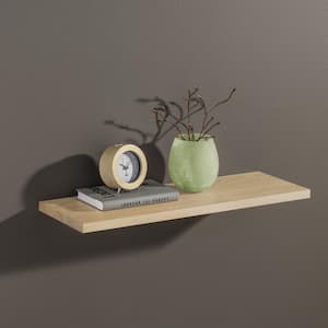 LITE FEELWOOD 31.5 in. W x 11.8 in. D x 0.75 in. Oak Sand Decorative Wall Shelf without Brackets