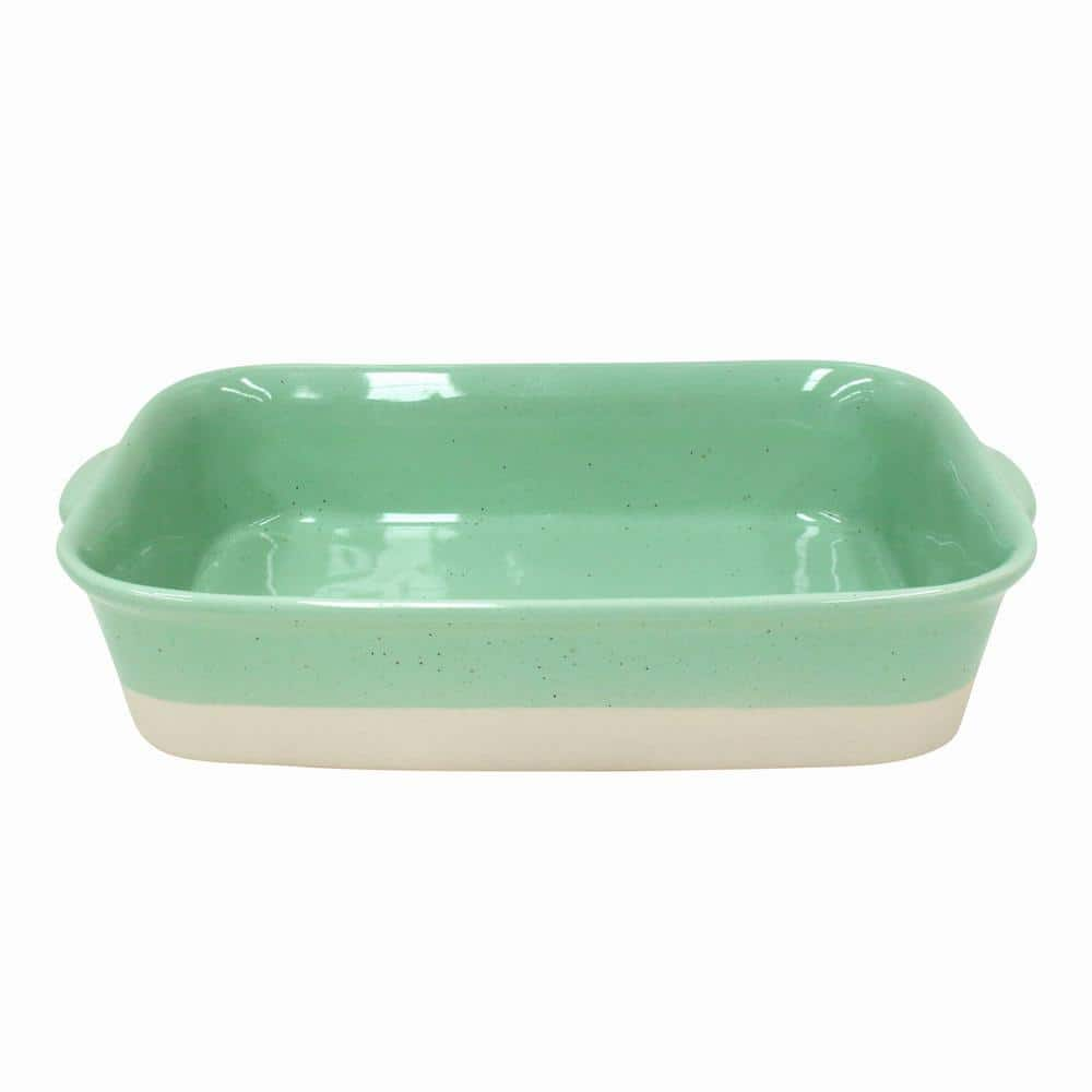 CASAFINA Fattoria 13.75 in. 116 fl. oz. Green Ceramic Stoneware Baker ...