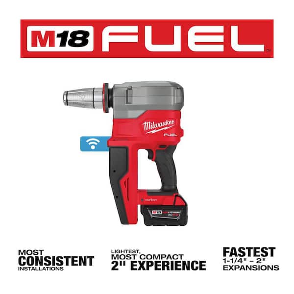 M18 Fuel 18-Volt Lithium-Ion Brushless Cordless 1/2 in. - 2 in. Expansion Tool Kit, with 3-Heads, 3-Batteries