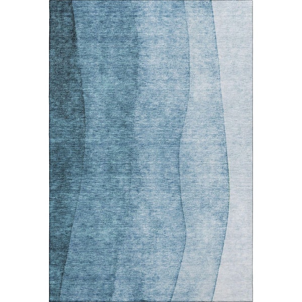 Addison Rugs Mayfield Premium Machine Washable Indoor/Outdoor Geometric AMF625 Blue 2 ft. 6 in. x 3 ft. 10 in. Area Rug