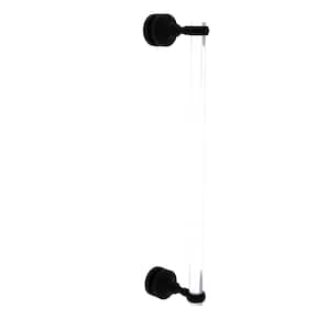 Pacific Grove 18 in. Single Side Shower Door Pull with Twisted Accents in Matte Black