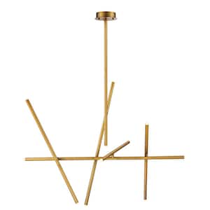 Crossroads 10-Watt Antique Brass Chandelier Integrated LED with Acrylic Shade
