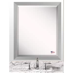 36 in. W x 30 in. H Framed Rectangular Beveled Edge Bathroom Vanity Mirror in Silver