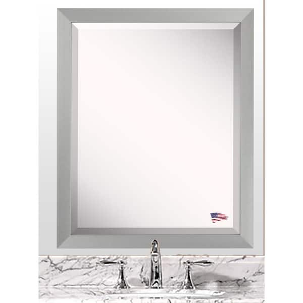 Unbranded 36 in. W x 30 in. H Framed Rectangular Beveled Edge Bathroom Vanity Mirror in Silver