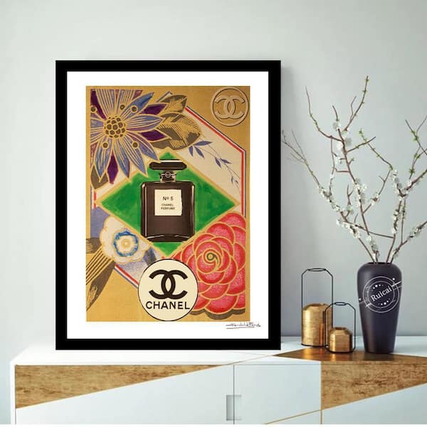 VENICE BEACH Collections Fairchild Paris - Chanel NO5 VGT Floral by Fairchild Paris 1 Piece Framed Graphic Print 18 in. x 14 in.