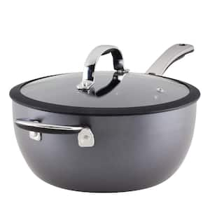 Cook + Create 4.5 qt. Hard Anodized Aluminum Nonstick Saucier Sauce Pan in Black with Lid